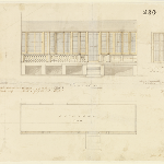 Cover image for Plan-Government House Macquarie Street Hobart-verandah & windows of drawing room. Architect W.P Kay.
