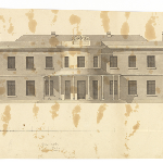 Cover image for Plan-Government House,Hobart-Pavilion Point-lawn or rear aspect.Architect John Lee- Archer.
