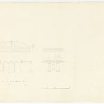 Cover image for Plan-Government House,Hobart,Domain-east wing-side & section of ballroom.Architect J.Blackburn.