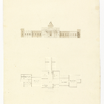 Cover image for Plan-Government House,Hobart ,Domain-entrance floor & front facade. Architect, J.Blackburn.