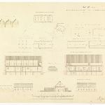 Cover image for Plan - Norfolk Island - Settlement - Block plans of old store, beach store, boatsheds, and guard house - H W Lugard