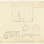 Cover image for Plan - Norfolk Island - Settlement - Lumber yard and prisoners mess rooms - plans sections and elevations - H W Lugard