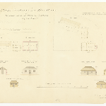 Cover image for Plan - Norfolk Island - Settlement - Assigned servants huts - plans sections and elevations - H W Lugard