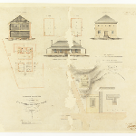 Cover image for Plan - Norfolk Island - Settlement - proposed section and elevation of proposed convict store and store keepers quarters - R G Hamilton