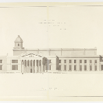 Cover image for Plan-Government House,Hobart,Domain-east front facade (2 plans).Architect J.Blackburn