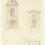 Cover image for Plan-Trinity Church (first), Hobart-Proposed entrance. Architect, J.Lee Archer.