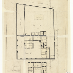 Cover image for Plan-Gaol, corner Macquarie & Murray Streets, Hobart-ground floor & first storey. Architect, W.P.Kay, Public Works.