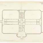 Cover image for Plan-Gaol (proposed), Hobart-for 284 prisoners.  Archiitect, J.Lee Archer