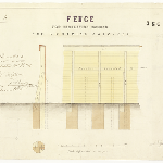 Cover image for Plan-Cascade Factory, Hobart-Fence for recreation ground for lunatics. Architect, J.Fincham, Public Works Department.