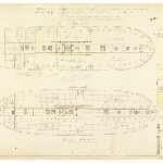Cover image for Plan-Ship Anson-lower & orlop decks-fitted out for a female convict ship. Architect, Chatham Yard, U.K.