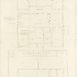 Cover image for Plan-Public Buildings, Davey St, Hobart-basement, ground floor, upper floor-alterations to St Mary's Hospital & survey offices to adapt to Government Printers.  Architect, Public Works Department.