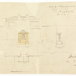 Cover image for Plan - Launceston Penal Establishment - Female House of Correction - Proposed Porch and Wall  (John Twiss and R E Hamilton) - 2 plans [female factory]