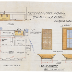 Cover image for Plan - Hamilton State School Residence - alterations and additions - Ground Plan, window details  - Drawing No 5/66