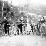 Cover image for Photograph - 'Strathblane Bike Hike' - Group of teachers and pupils on bicycles - Dover area. (some identified)