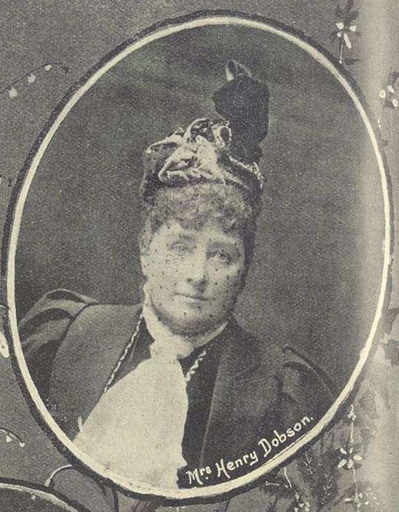 An old black and white photo of Mrs. Henry Dobson