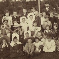 19thC photo of group of young children
