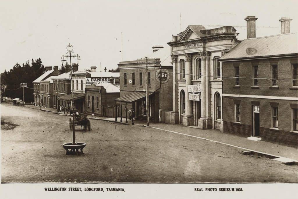 View down Wellington Street, Longford about 1905