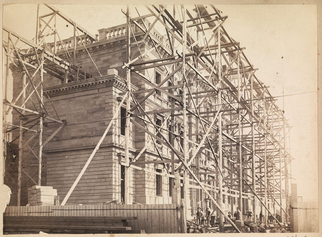 Photograph - Government Executive Council offices - construction works between 1884 and 1888 (facing Franklin Square)