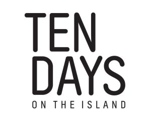 Ten Days on the Island logo, black text on a white background