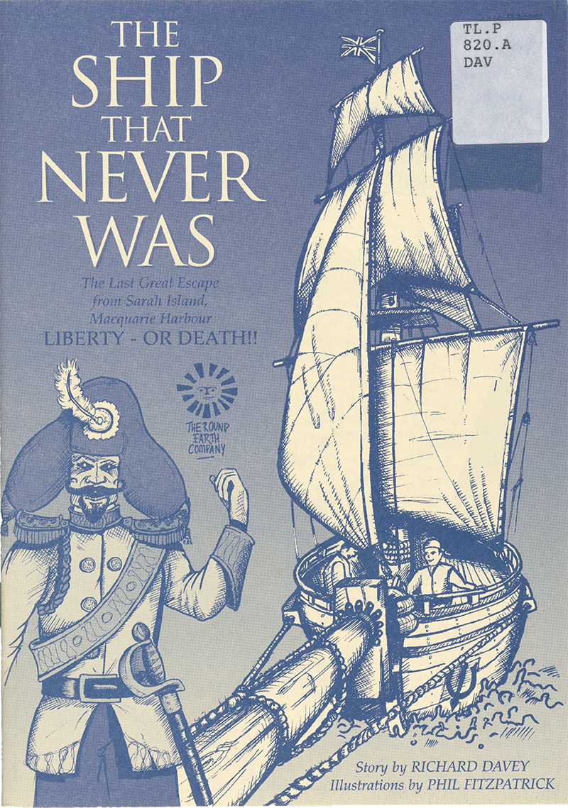 Cover of Richard Davey’s story The ship that never was, 2003. Features a sailor standing at the front end of a ship.