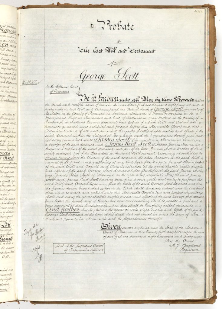 a page from a wills register.