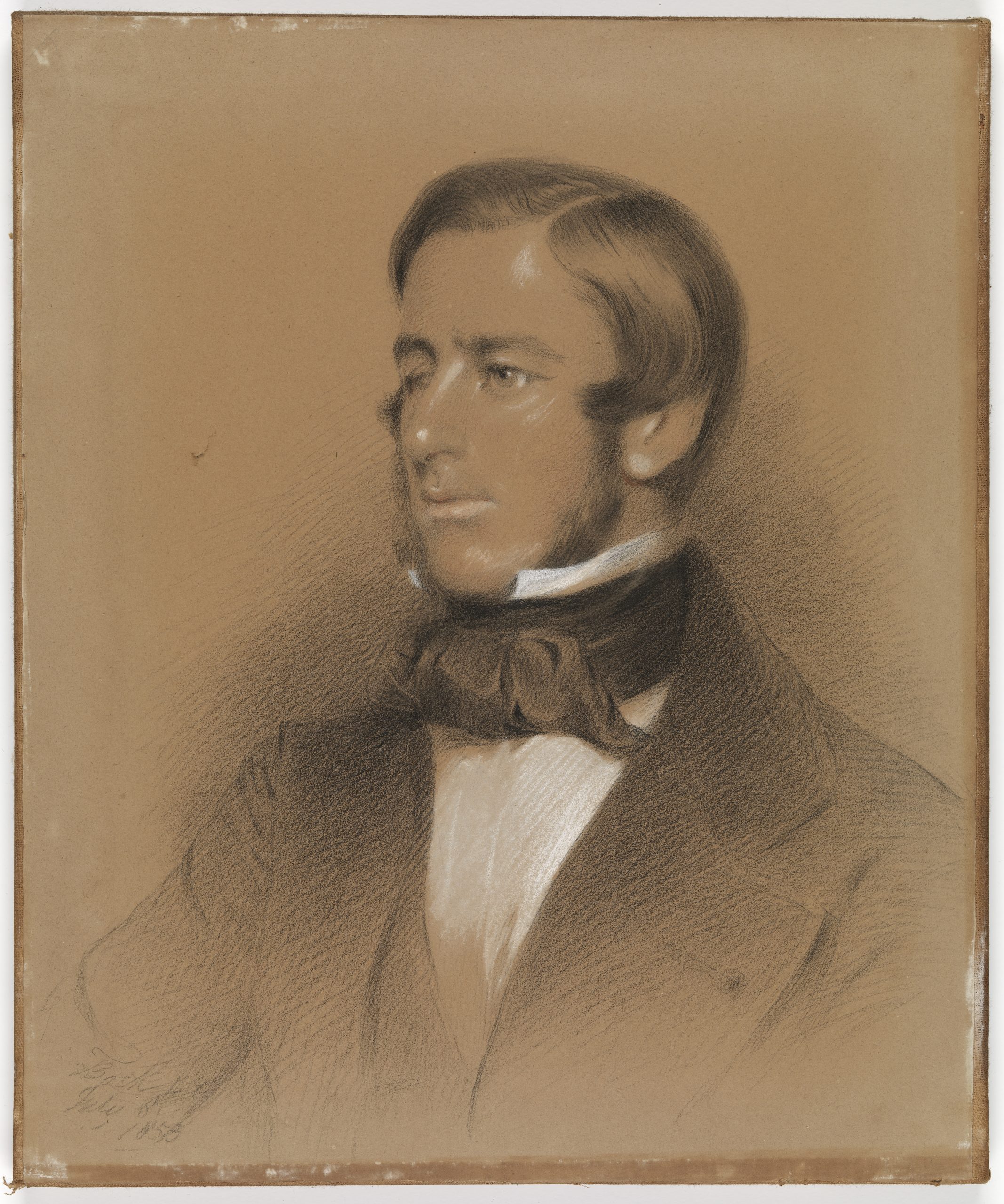 A painted portrait of Neil Lewis.