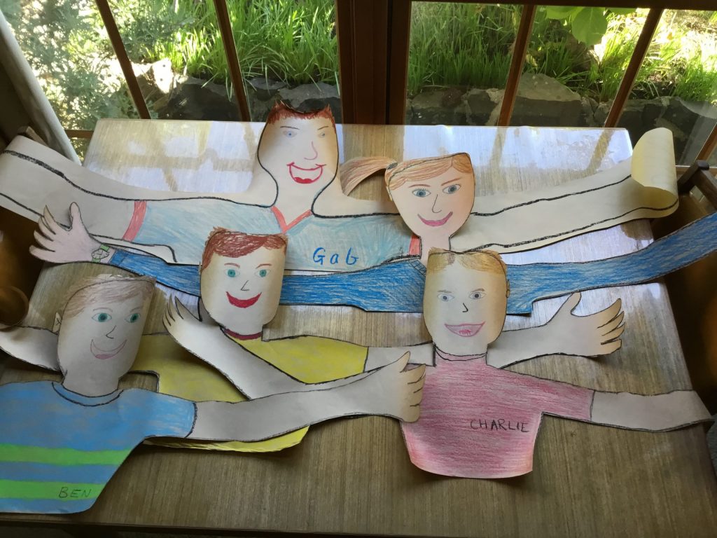Cut out images of people giving hugs