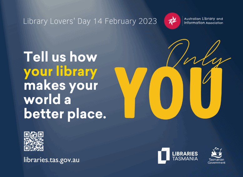 Poster for Library Lovers' Day, 14 February 2023