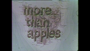 a still taken from Film – More Than Apples. The words "More than apples"
