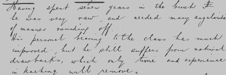 An excerpt of a handwritten letter from George hunt to Director of Education. text illegible