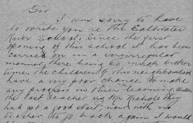 An excerpt of a handwritten letter from Mrs R. J. Stacey to Director of Education. text illegible
