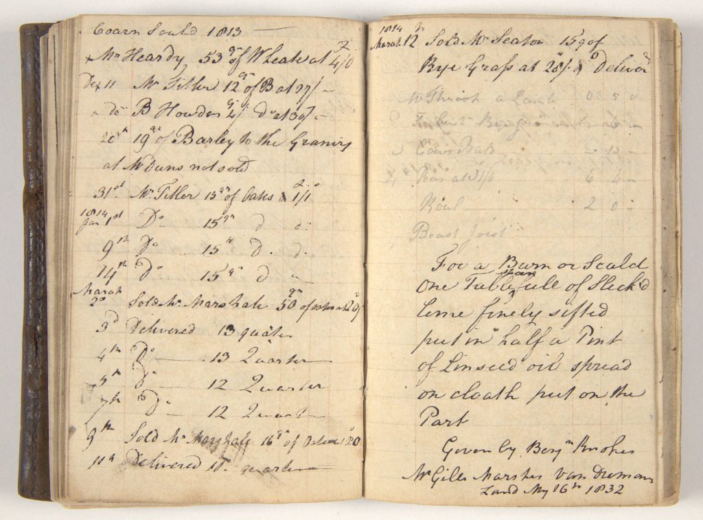 An open book with handwritten text. Text illegible.  NS261/1/1 page 33