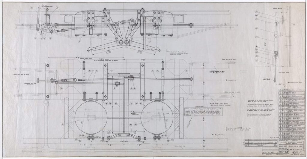 A blueprint of a piece of machinery