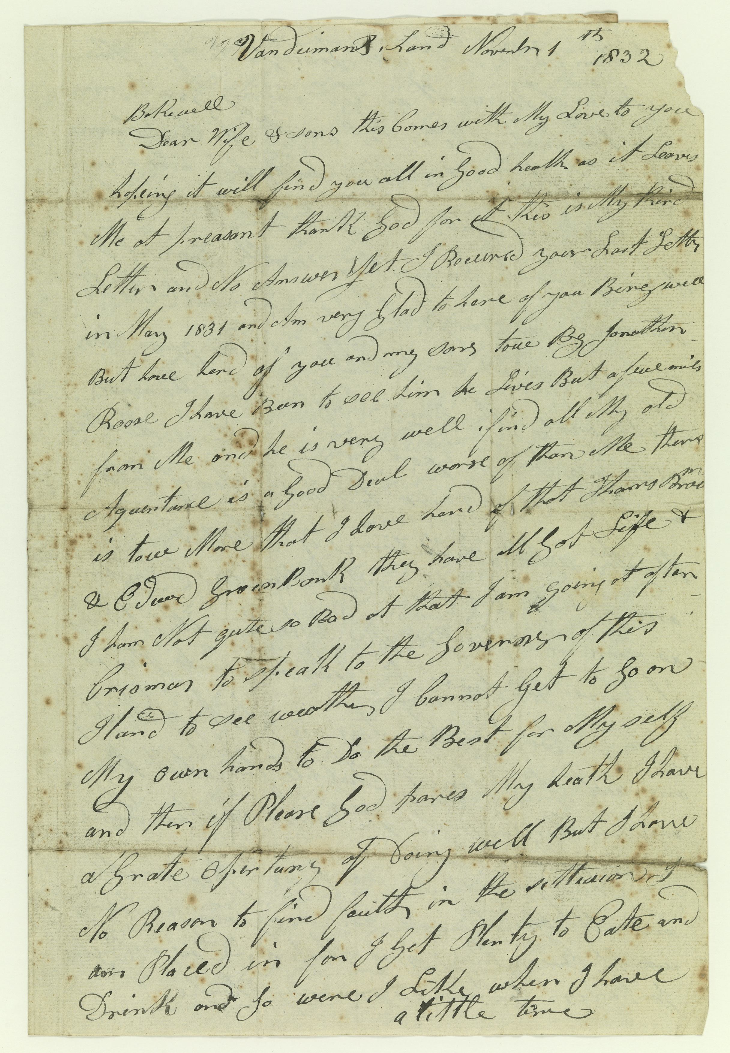 An old piece of paper with cursive text on it. Text illegible.