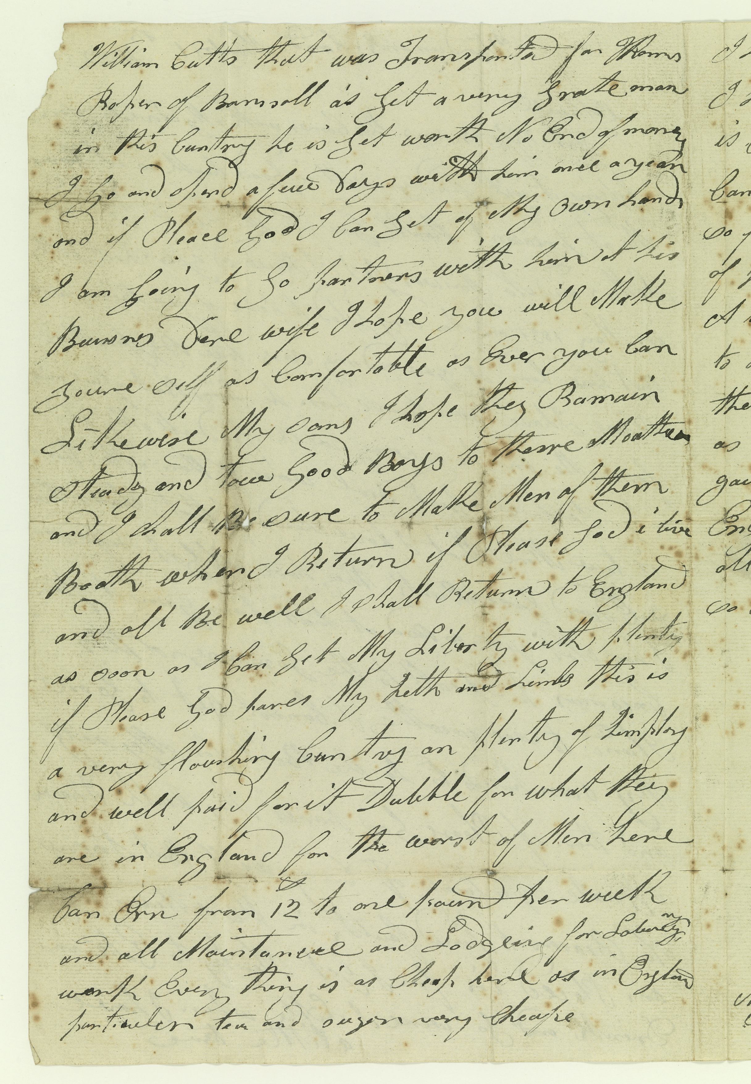 An old piece of paper with cursive text on it. Text illegible.