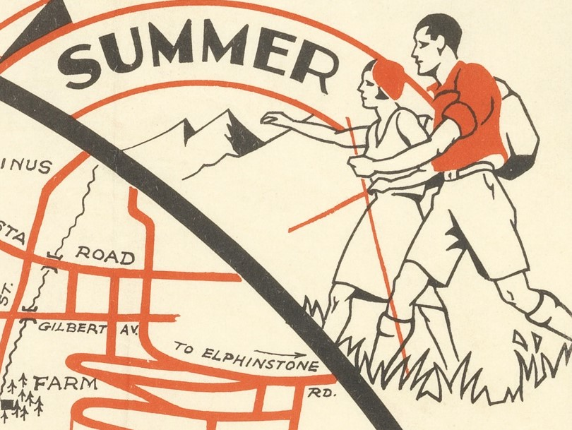 A map of road tracks of Mt. Wellington Park.
